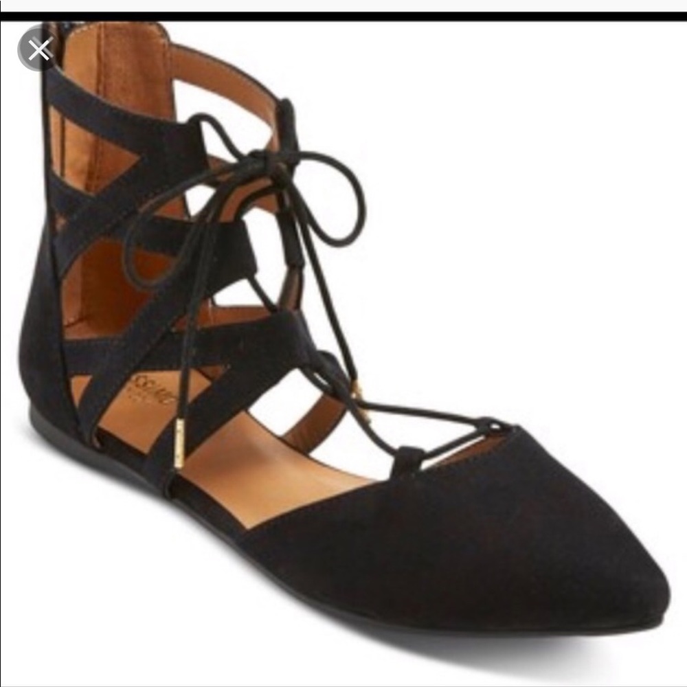 NWT SZ 9.5 TARGET MOSSIMO BLACK STRAPPY NARA FLAT